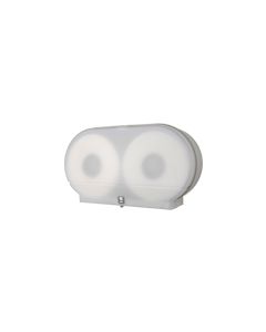 Palmer Fixture RD0027-03 9" Twin Jumbo Tissue Dispenser with 3 3/8" Core Only , 2 lbs- White Translucent in Color