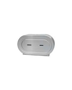 Palmer Fixture RD0327-09F 9" Twin Jumbo Tissue Dispenser with 2 1/4" Stub & 3 3/8" Adaptors - Brushed Stainless in Color